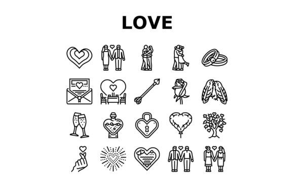 Download Love Heart Valentine Romantic Icons Set - Love Collection