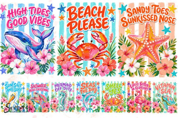 Download Summer Beach Brushstroke Sublimation PNG - Stroke Collection