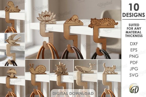 Download 3D Bag Hook Hangers Bundle Laser Cut - Bag Collection