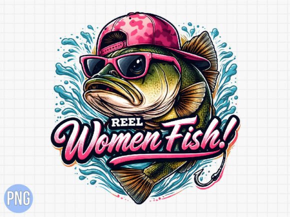 Download Reel Women Fish Fishing Lover Bass PNG - Love Collection