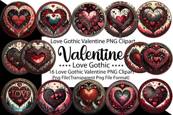 Download Love Gothic Valentine PNG Bundle - Love Collection