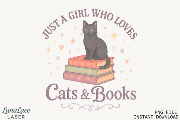 Download Cat Lover Book PNG Instant Download - Love Collection