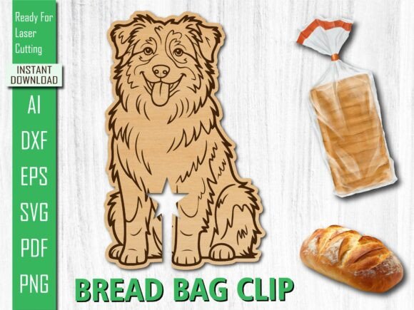 Download Laser Australian Shepherd Bread Bag Tag - Bag Collection