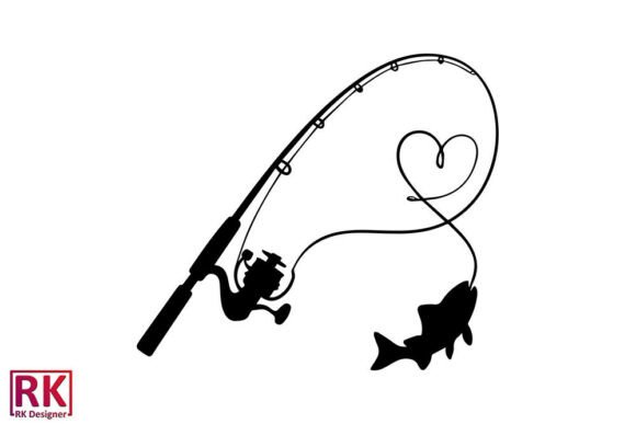 Download Fishing Rod SVG Love Fish SVG Heart SVG - Love Collection