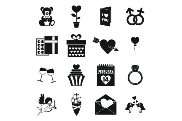 Download Saint Valentine Icons Set, Simple Style - Valentine icons set Collection