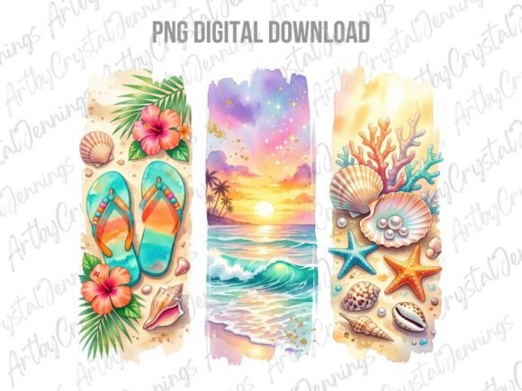 Download Summer Beach Watercolor Brushstroke PNG - Stroke Collection