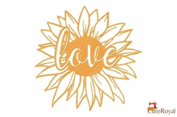 Download Love Sunflower Outline Embroidery - Premium Resources