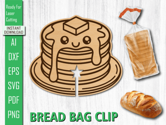 Download Laser Cut Bakery Pancake Bread Bag Clip - Bag Collection